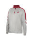 Men's Gray and Crimson Washington State Cougars Bushwood Fleece Quarter-Zip Jacket