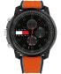 Фото #1 товара Часы и аксессуары Tommy Hilfiger мужские многофункциональные оранжевые силиконовые наручные часы 50 мм