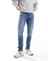 ASOS DESIGN skinny jeans in mid wash blue Голубой, W34 L32 - фото #2