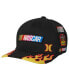 Фото #1 товара Головной убор Hurley мужской черный NASCAR Tri-Blend Flex Fit Hat
