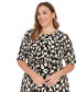 Plus Size Printed Elbow-Sleeve Midi Dress