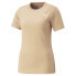 Фото #3 товара Puma Her Slim Logo Crew Neck Short Sleeve T-Shirt Womens Beige Casual Tops 67406