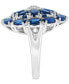 ფოტო #3 პროდუქტის EFFY® Sapphire (8-1/3 ct. t.w.) & Diamond (3/8 ct. t.w.) Flower Statement Ring in 14k White Gold