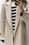 Longline belted wool blend coat