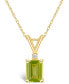 ფოტო #1 პროდუქტის Peridot (1-1/10 ct. t.w.) and Diamond Accent Pendant Necklace in 14K Yellow Gold or 14K White Gold