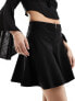 Missyempire hook and eye mini skater skirt in black