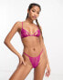 Фото #2 товара ASOS DESIGN Flutter lace cut-out thong in magenta