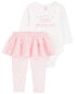 Фото #5 товара Baby 2-Piece Daddy's Princess Bodysuit & Tutu Pant Set 24M