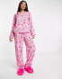 Фото #6 товара ASOS DESIGN modal floral shirt & trouser pyjama set in pink