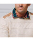 Фото #9 товара Men's Organic Crew Neck Cable Sweater with Suede Detail