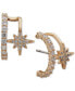 ფოტო #1 პროდუქტის Gold-Tone Pavé Star Split-Hoop Earrings