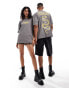 ASOS DESIGN unisex oversized license band t-shirt with Nirvana prints in charcoal