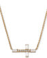 ფოტო #1 პროდუქტის 18k Gold-Plated Cubic Zirconia East-West Cross Pendant Necklace, 16" + 1" extender
