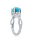 ფოტო #2 პროდუქტის Stering Silver Turquoise & White Topaz Open Shank Ring