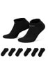 Nike Training Everyday Cushioned 6 pack trainer sock in black