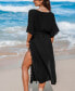 Фото #4 товара Women's Black Tassel Cover-Up Beach Dress