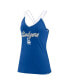 ფოტო #2 პროდუქტის Women's Royal Los Angeles Dodgers Go For It Strappy V-Neck Tank Top