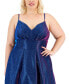 Фото #4 товара Trendy Plus Size Glitter Fit & Flare Dress