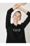 Фото #4 товара Толстовка Koton Slogan Hoodie Black 1kal68071ık