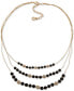 ფოტო #1 პროდუქტის Gold-Tone Pavé Fireball & Color Bead Multi-Row Statement Necklace, 16" + 3" extender