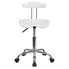 Фото #3 товара Vibrant White And Chrome Swivel Task Chair With Tractor Seat