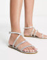 Truffle Collection embellished bridal sliders in silver