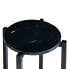 Фото #9 товара Ivy 24.5 Inch Round Marble Top Accent Side Table With Metal Frame, Black