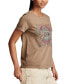 ფოტო #3 პროდუქტის Women's Cotton Geo Celestial Studded Classic T-Shirt