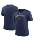 ფოტო #2 პროდუქტის Men's Heather Navy Milwaukee Brewers Authentic Collection Early Work Tri-Blend Performance T-shirt