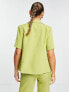 Extro & Vert tailored short sleeve blazer in olive co-ord