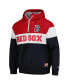 Фото #2 товара Men's Navy Boston Red Sox Ripstop Raglan Quarter-Zip Hoodie Windbreaker Jacket