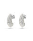 Crystal Pearl, Round Cut, White, Rhodium Plated Sublima Drop Earrings