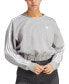 Фото #1 товара Women's Three-Stripe Cropped Crewneck Sweatshirt