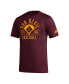Фото #3 товара Men's Maroon Distressed Arizona State Sun Devils Exit Velocity Baseball Pregame AEROREADY T-shirt