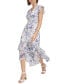 Фото #5 товара Women's Floral-Print Flutter-Sleeve Midi Dress