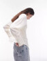 Topshop textured panel shirt in ivory 32 - фото #4