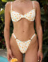 Dippin Daisys halle ring front hipster bikini bottom in clementine waffle