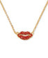 Фото #2 товара kate spade new york gold-Tone Crystal Lip Pendant Necklace, 16" + 3" extender