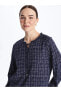 Фото #2 товара LCW Grace Bağlamalı Yaka Desenli Uzun Kollu Kadın Bluz