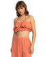 ფოტო #4 პროდუქტის Juniors' Golden Tropic Cotton Crochet-Trim Crop Top