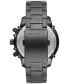 ფოტო #3 პროდუქტის Men's Chronograph Griffed Gunmetal-Tone Stainless Steel Bracelet Watch 48mm
