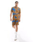 Фото #3 товара ASOS DESIGN co-ord relaxed knitted crew neck in brown tie dye pattern