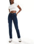 Фото #1 товара Wrangler high rise straight leg jean in mid wash blue