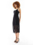 Фото #1 товара Mango lace insert midi dress in black