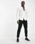 ASOS DESIGN smart linen mix regular fit shirt with penny collar in white