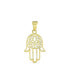 14K Tri Color Gold Talisman Amulet Spiritual Protection Symbol Fatima Hand Of God Hamsa Judaic Bat Mitzvah Necklace Pendant for Women For Bat Mitzvah No Chain