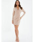 ფოტო #1 პროდუქტის Women's Wrap Buckle Detail Blazer Dress