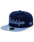 Men's Navy Smart Set Athletic Club of Brooklyn Black Fives Snapback Adjustable Hat Синий - фото #1