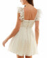 Фото #2 товара Juniors' Glitter-Tulle Ruffled-Strap Dress