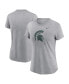 Women's Heather Gray Michigan State Spartans Primetime Evergreen Logo T-Shirt Серый, S - фото #1